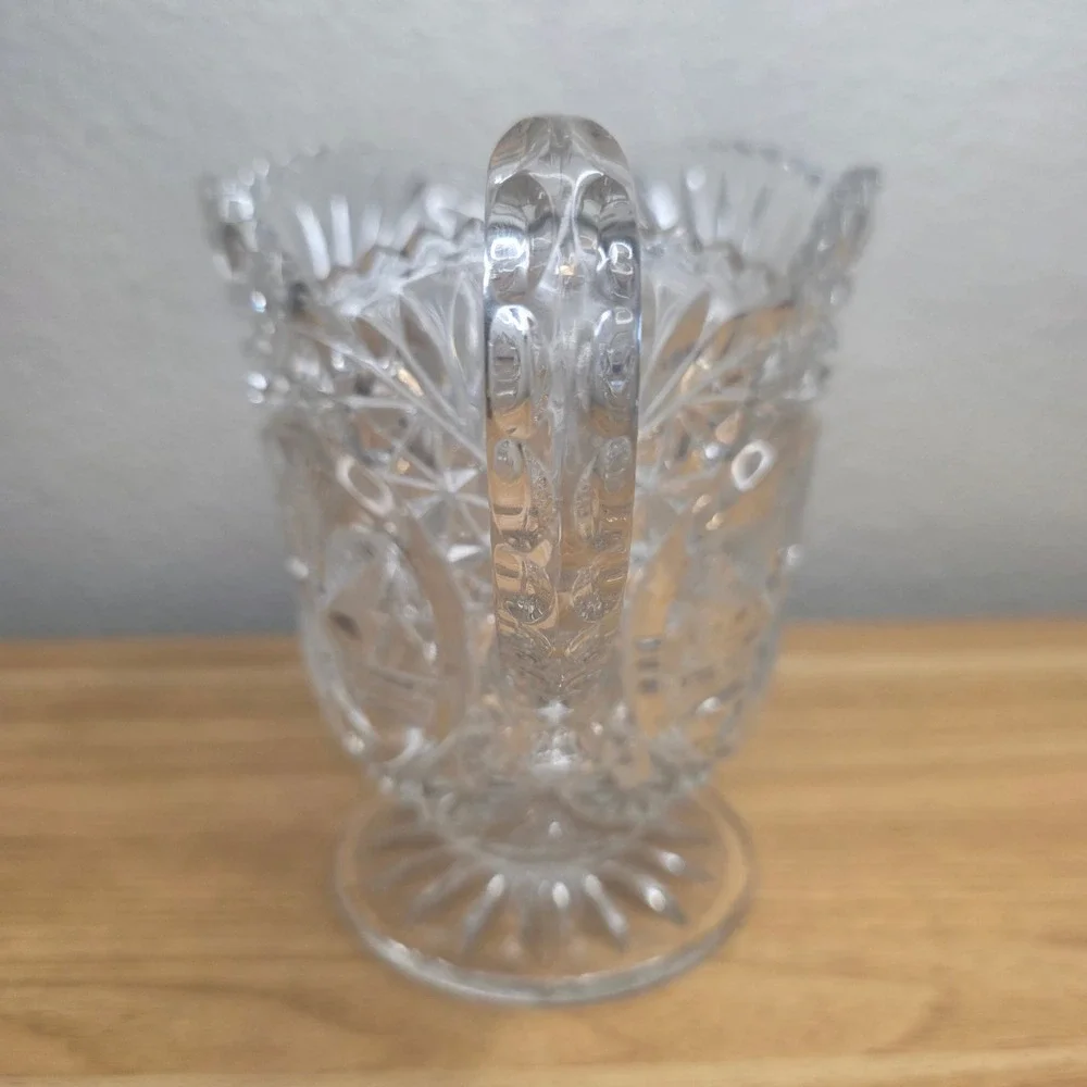 Vintage Hofbauer The Byrdes Collection Lead Cut Crystal Milk Pitcher Germany 6